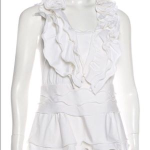 SALE!!! New with Tags Oscar de la Renta Ruffled Sleeveless Top.
